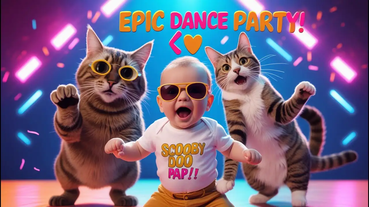 Babies & Cats Dancing to "Scooby Doo Pa Pa" – Cutest Dance Party Ever!